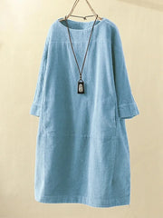 Corduroy Retro Casual Women's Mini Dress