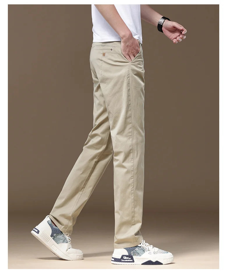 Men's Casual Pants Fashion Business Straight Trousers