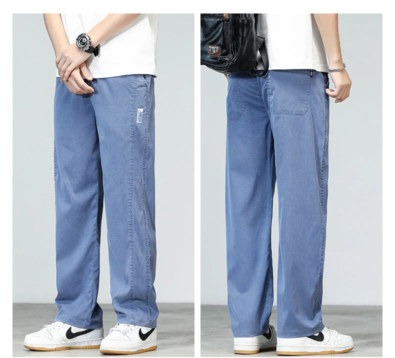 Summer Ultra thin Men's Jeans Loose Straight Denim Pants