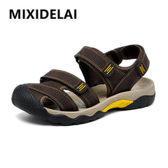 Summer Genuine Leather Classic Breathable Slip-On Sandals