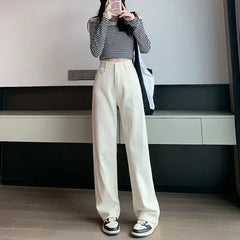 High Waisted Jeans Y2K Fashion Straight Leg Denim Pants