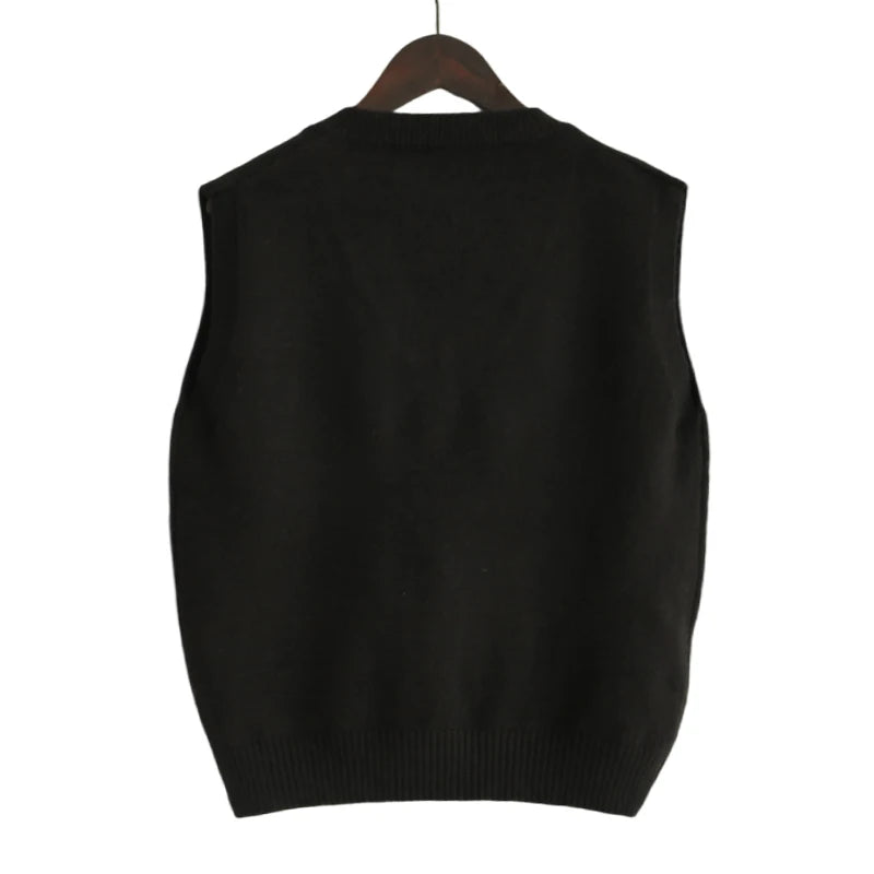 Sleeveless V-Neck Sweater Vest Women Fashion Knitwear