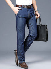 Fabric Men's Jeans Classic Business Straight Denim Pants