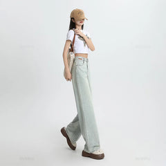 Thin Loose Wide Leg Straight High Waisted Pant Fashion