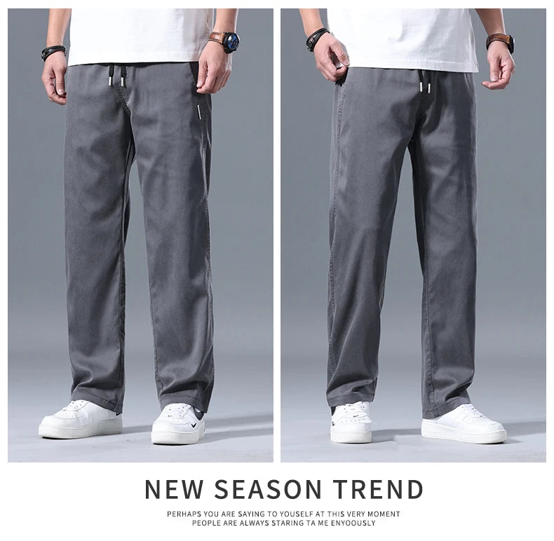 Wide-leg Casual Pants For Men Elastic Waist Sports Trousers