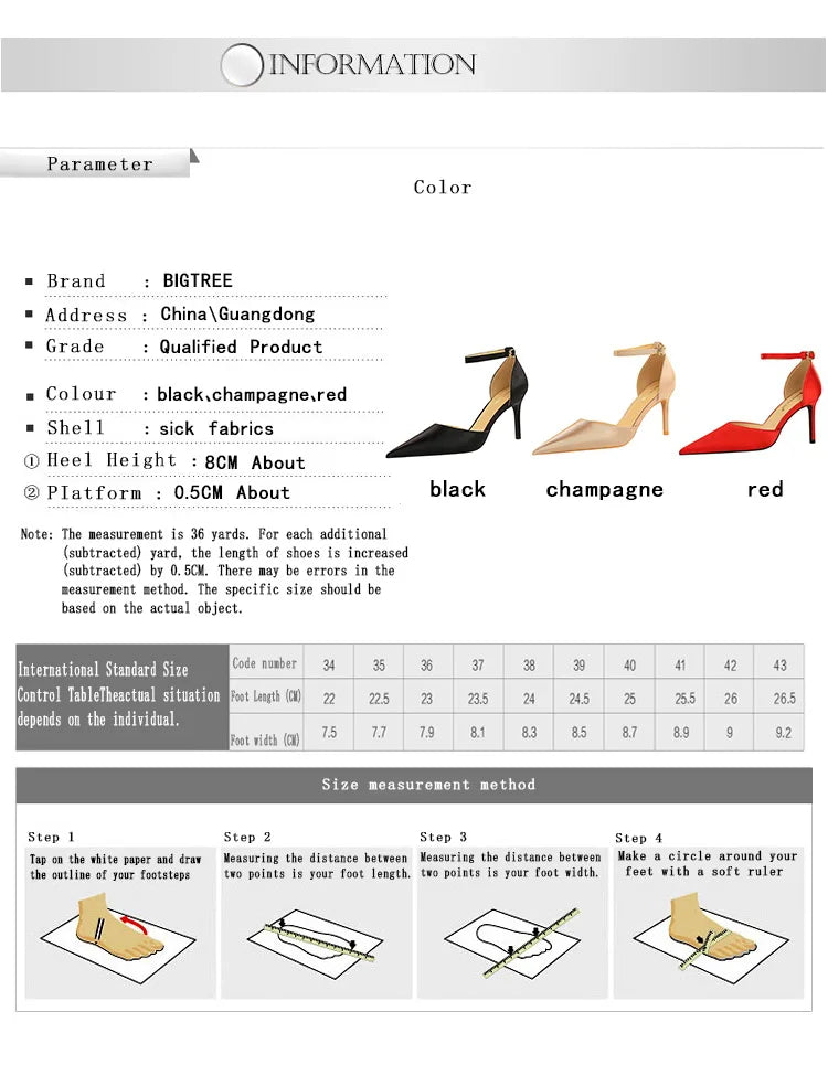 Shoes Summer Woman Pumps Satin Heels Fashion Sandals Plus Size