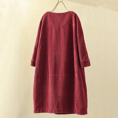 Corduroy Retro Casual Women's Mini Dress