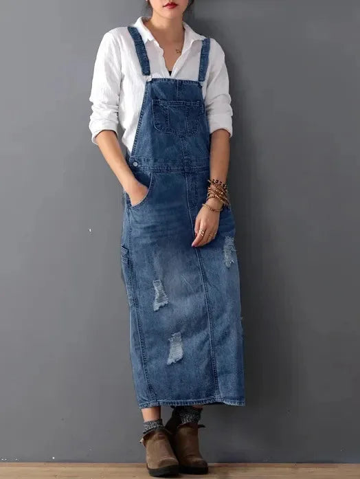 Women' Denim Dresses Suspender Sleeveless Strap Jumpsuit Overall