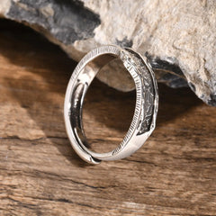 Retro Wedding Rings for Men Vintage Silver Color