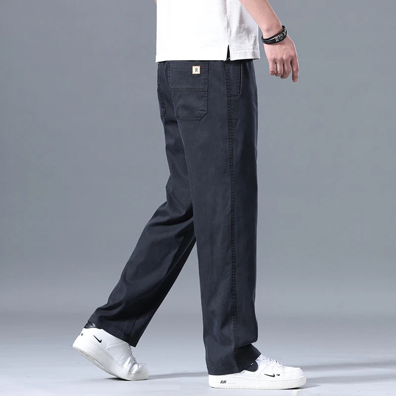 Wide-leg Casual Pants For Men Elastic Waist Sports Trousers