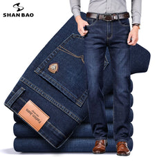 straight stretch denim classic style youth men's business casual jeans trousers