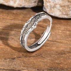 Retro Wedding Rings for Men Vintage Silver Color