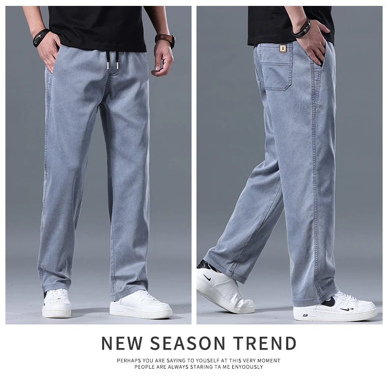 Wide-leg Casual Pants For Men Elastic Waist Sports Trousers