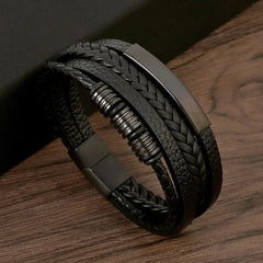 Multilayer Stainless Steel Insert Bracelet Viking Leather Bracelets