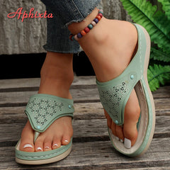 Summer Open Toe Flip Flops Wedges Comfortable Slippers