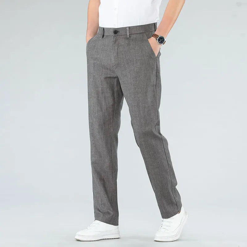 Ultra-thin Men's Fashion Pants Casual Straight Trousers