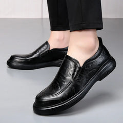 Business Shoes Flat Slip-on Cow Leather Mens Casual Shoes