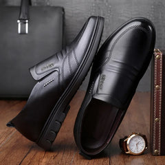 Sport Shoe Loafers Men Non-slip Leather Slip-on Black Driving Shoes