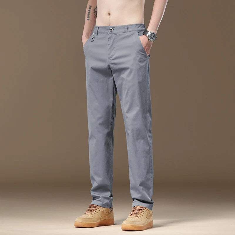 Men's Casual Pants Fashion Business Straight Trousers