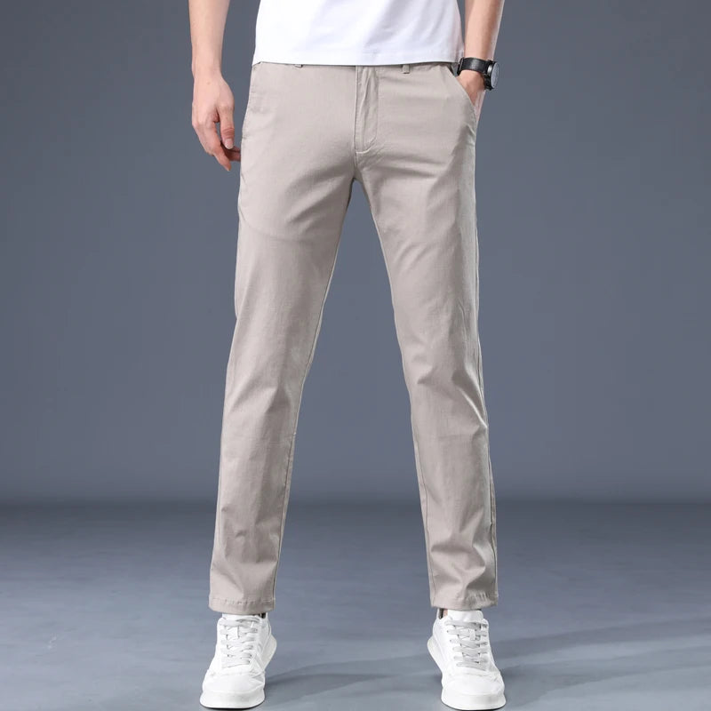 Summer Cotton Men Thin Regular Fit Casual Pants