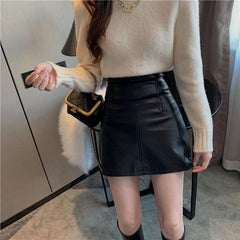 Mini Skirt Korean Fashion High Waist Wrap Hip A-line