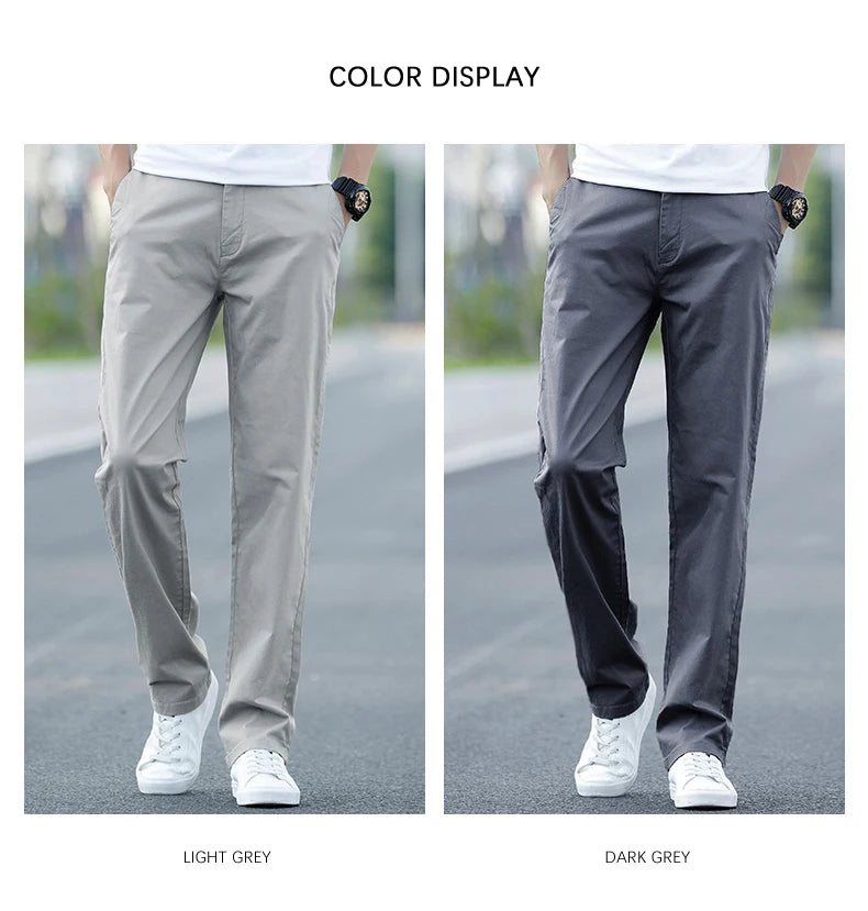 Summer Men's Thin Stretch Straight Casual Pants Business Fashion