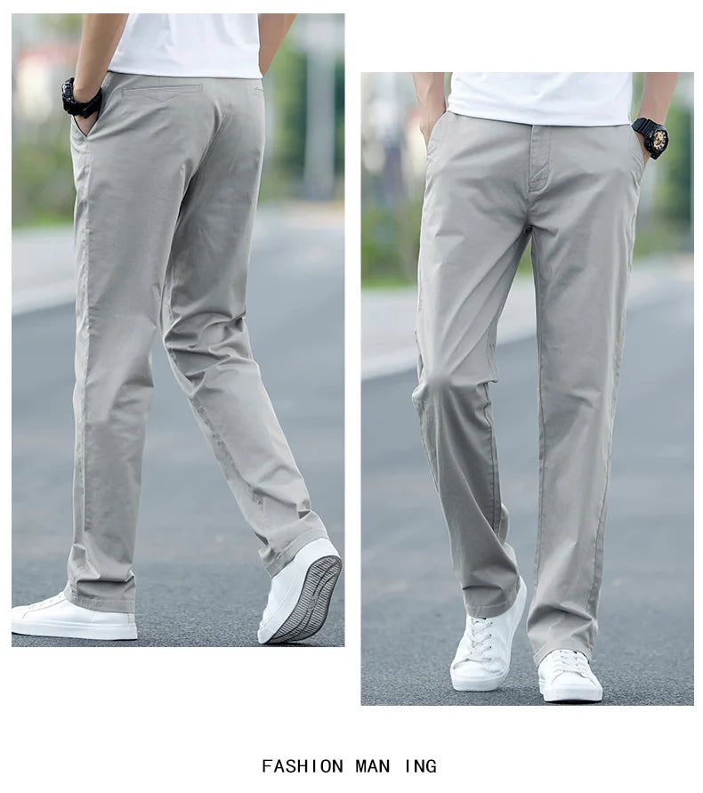 Summer Men's Thin Stretch Straight Casual Pants Business Fashion