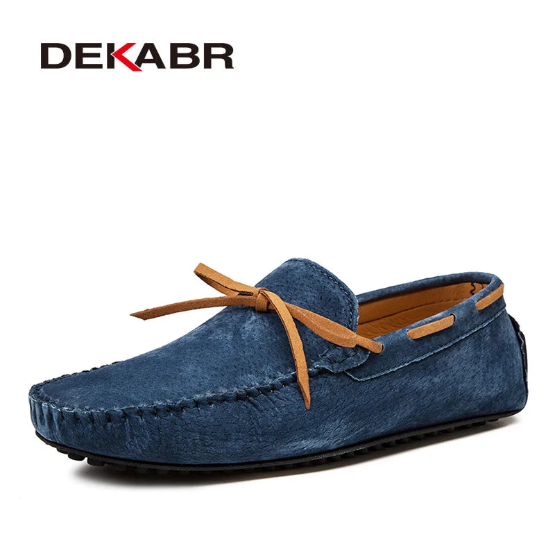 Casual Men Genuine Leather Shoes Summer Loafers