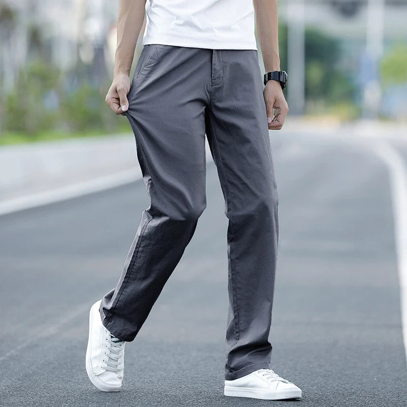 Summer Men's Thin Stretch Straight Casual Pants Business Fashion