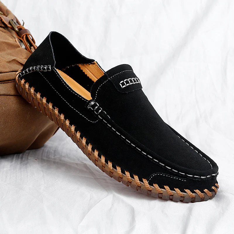 Suede Leather Loafers Casual Shoes For Men Slip On