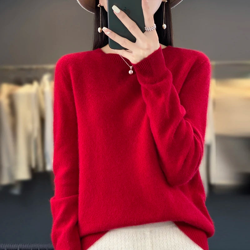 sweater in autumn fashion O-neck autumn warm pullover top