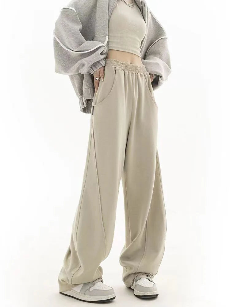 Harajuku Women Streetwear Sweatpants High Waist Hip Hop Wide Leg