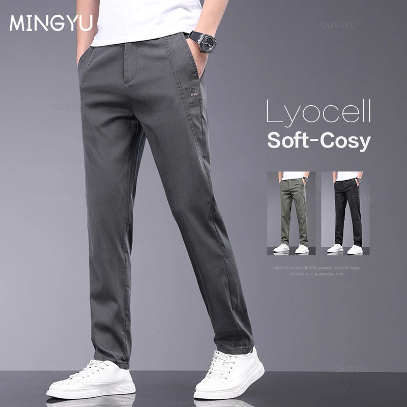 Brand Clothing Summer Thin Lyocell Fabric Casual Pants