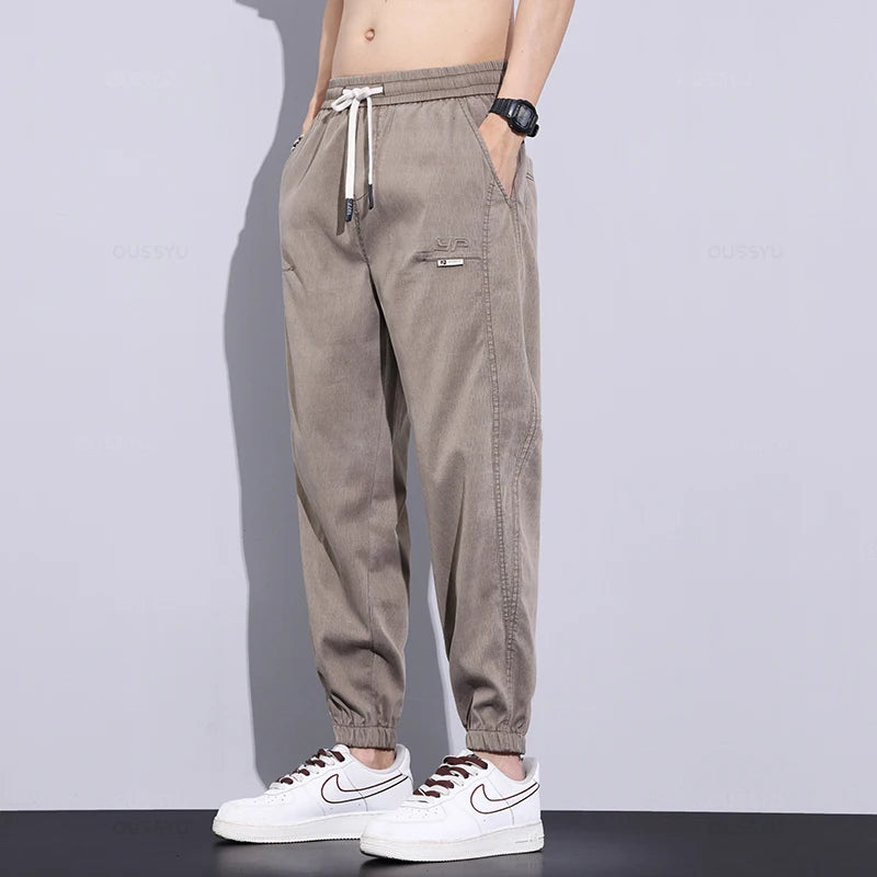 Men's Cargo Casual Pants Summer Thin Jogger Sweatpants Harem Trousers