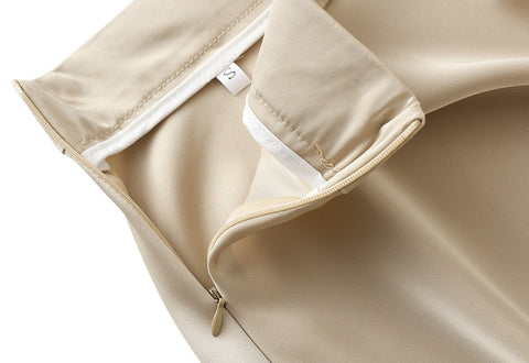 Casual Loose A-line Satin Silk Smooth High Waist A-line Maxi Skirt