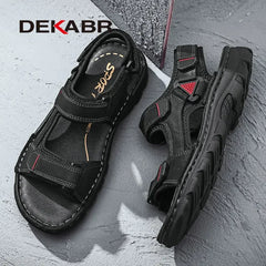 Genuine Leather Sandals Summer Casual Men Shoes