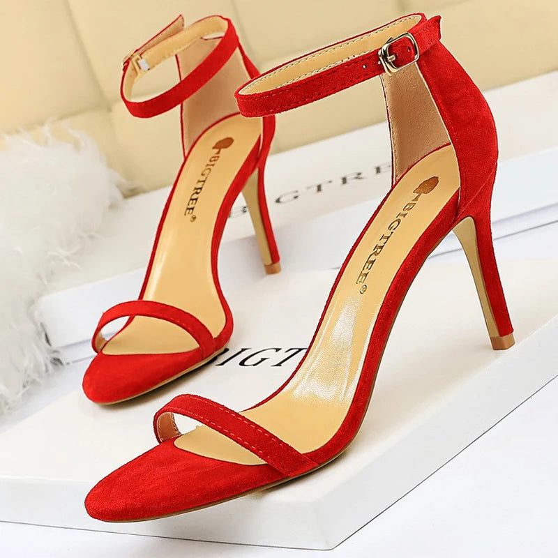 Sandals Suede Hollow High Heels Stiletto Fashion