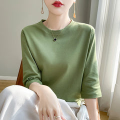 Short Sleeve T-Shirt Joker Cotton Cropped Sleeve Bottoming Shirt