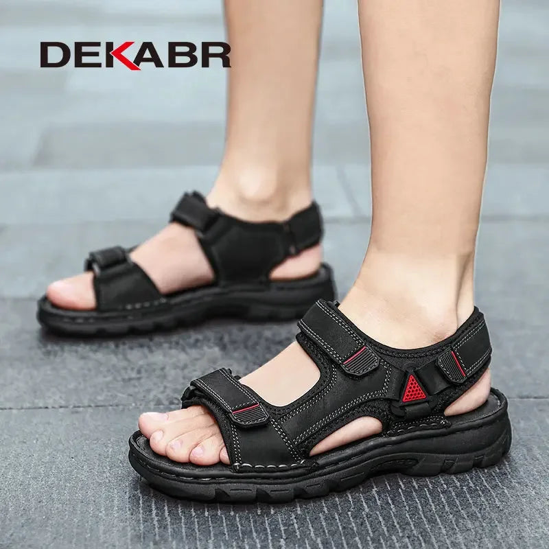 Genuine Leather Sandals Summer Casual Men Shoes