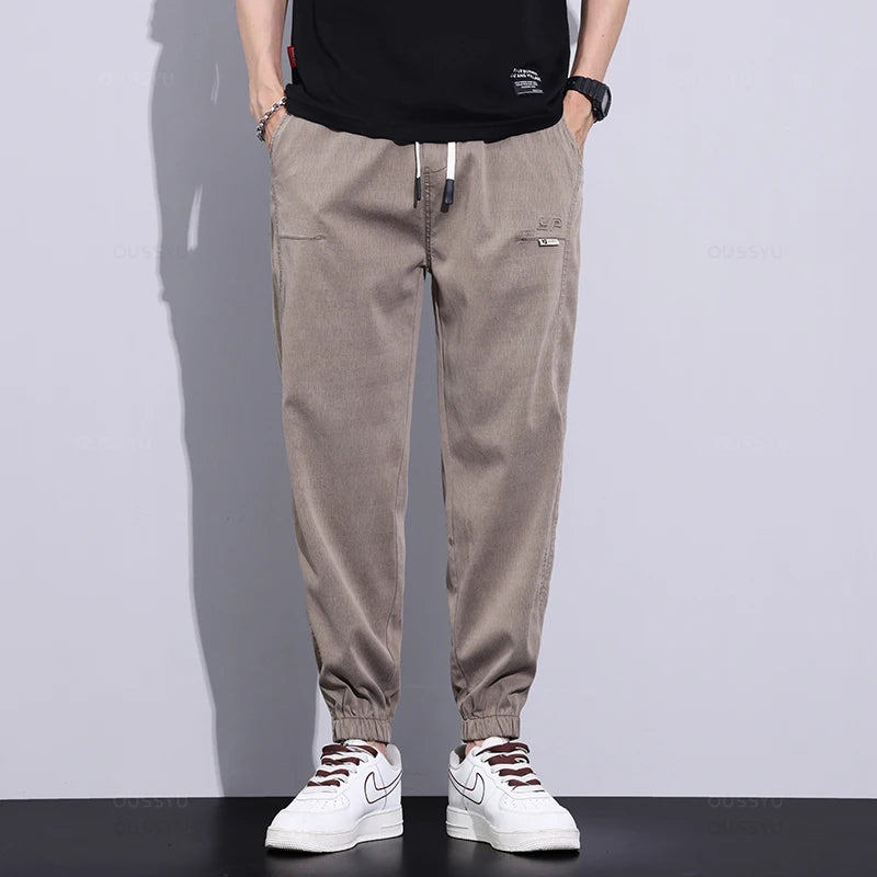 Men's Cargo Casual Pants Summer Thin Jogger Sweatpants Harem Trousers