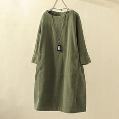 Corduroy Retro Casual Women's Mini Dress