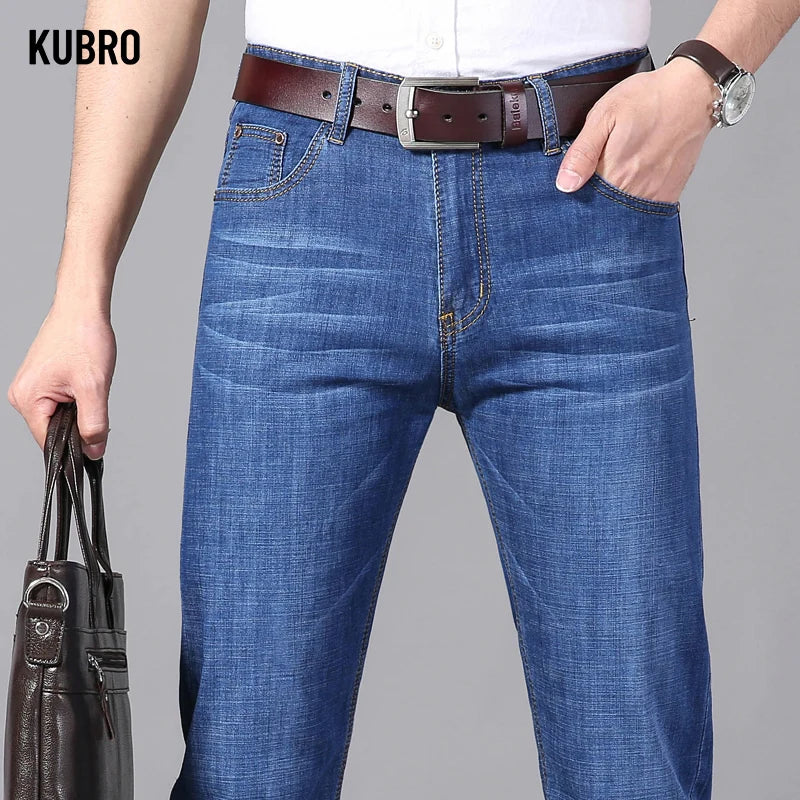 Stretch Men's Jeans Men's Straight Versatile Denim Long Loose Pants