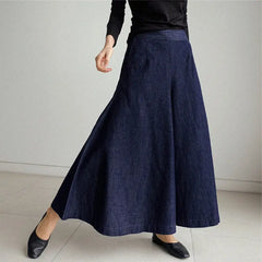 Women High Waist Over Length Jeans Pants Loose Trousers Pockets