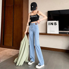 Summer Ultrathin Lyocell Jeans High Waist Straight Fashion Pants