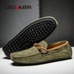 Casual Men Genuine Leather Shoes Summer Loafers