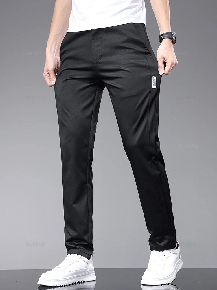 Stretch Ultra-thin Men's Casual Pants Slim Business Trousers