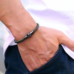 Trendy Rope Bracelet Men Creative Black Buckle Accessories