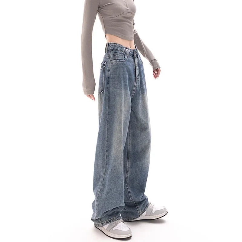 Fashion Y2k Retro Wide Leg High Waist Straight Streetwear Style