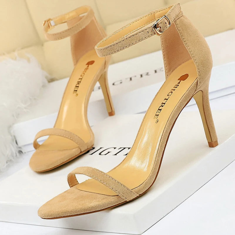 Sandals Suede Hollow High Heels Stiletto Fashion