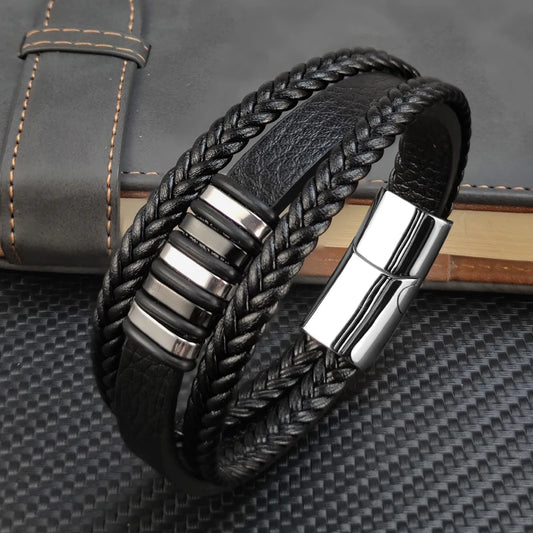 Charm Design Classic Men's Leather Bracelet Colors